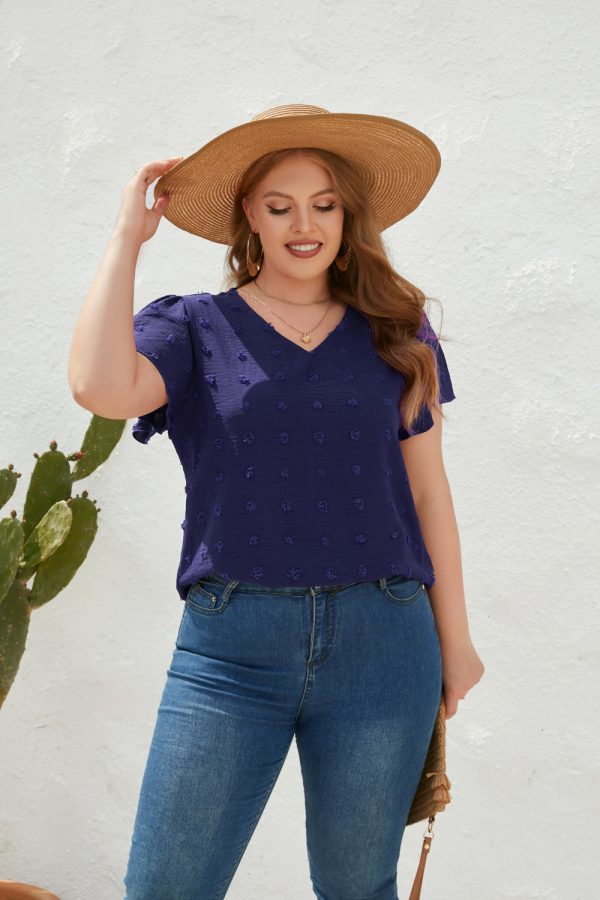 Plus Size V-Neck Casual T-Shirt - Image 6