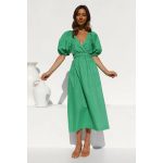 V-Neck Waist-Tight Mid-Length Dress