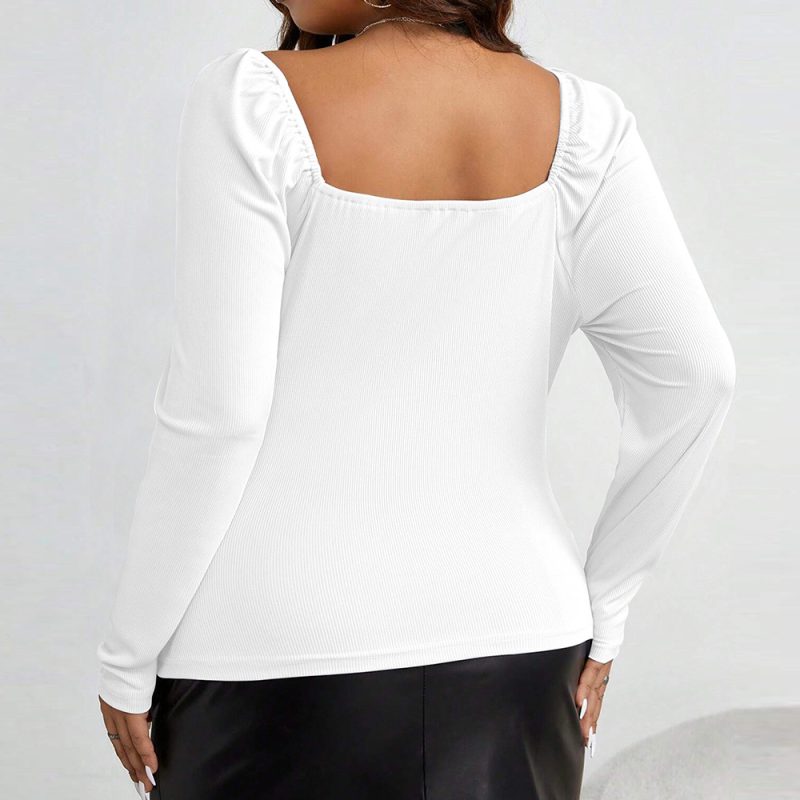 Plus Size Chicken Collar Knitted Top - Image 2