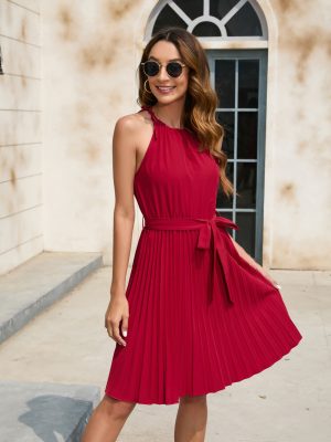 Solid Color Waist Tight Cami Dress