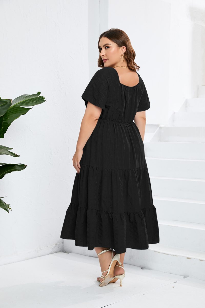 Plus Size V-Neck Long-Sleeve Dress - Image 4