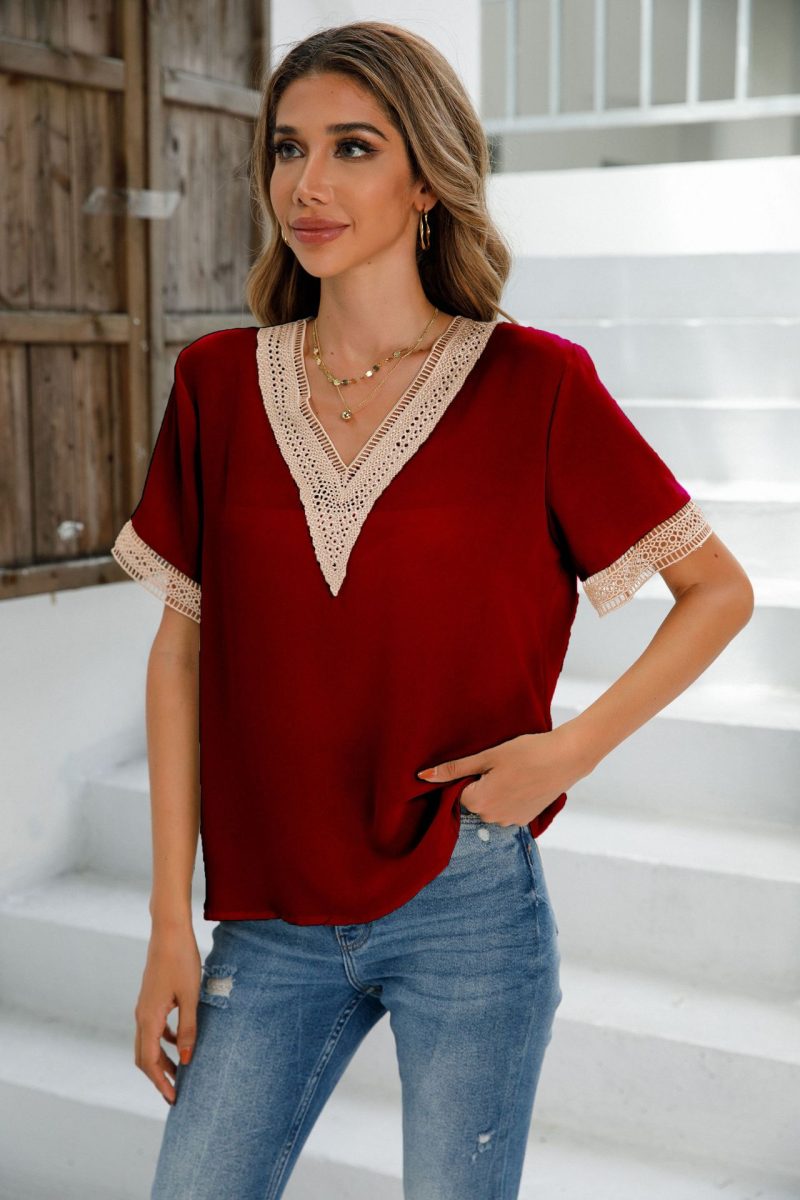 Chic V-Neck Women's Shirt: Trendy Top - Image 6