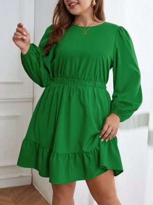 Sweet Fresh Plus Size Ruffled Waist Dress