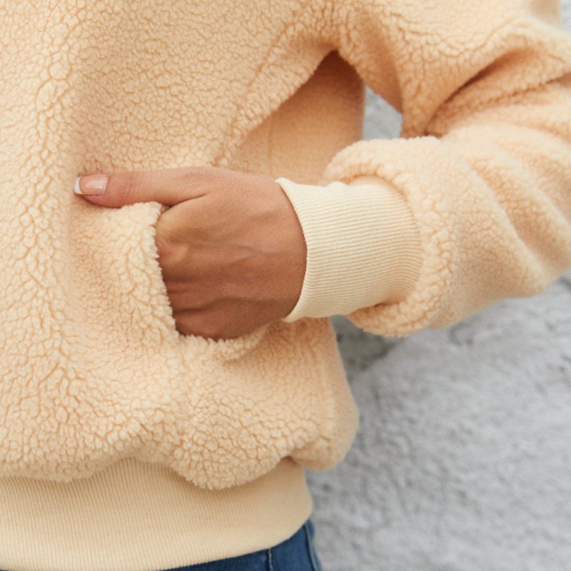 Casual Furry Collared Jacket Coat - Image 2