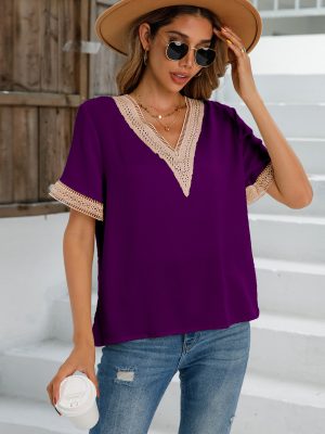 Chic V-Neck Women’s Shirt: Trendy Top