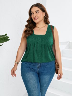 Plus Size Square Collar Vest Top