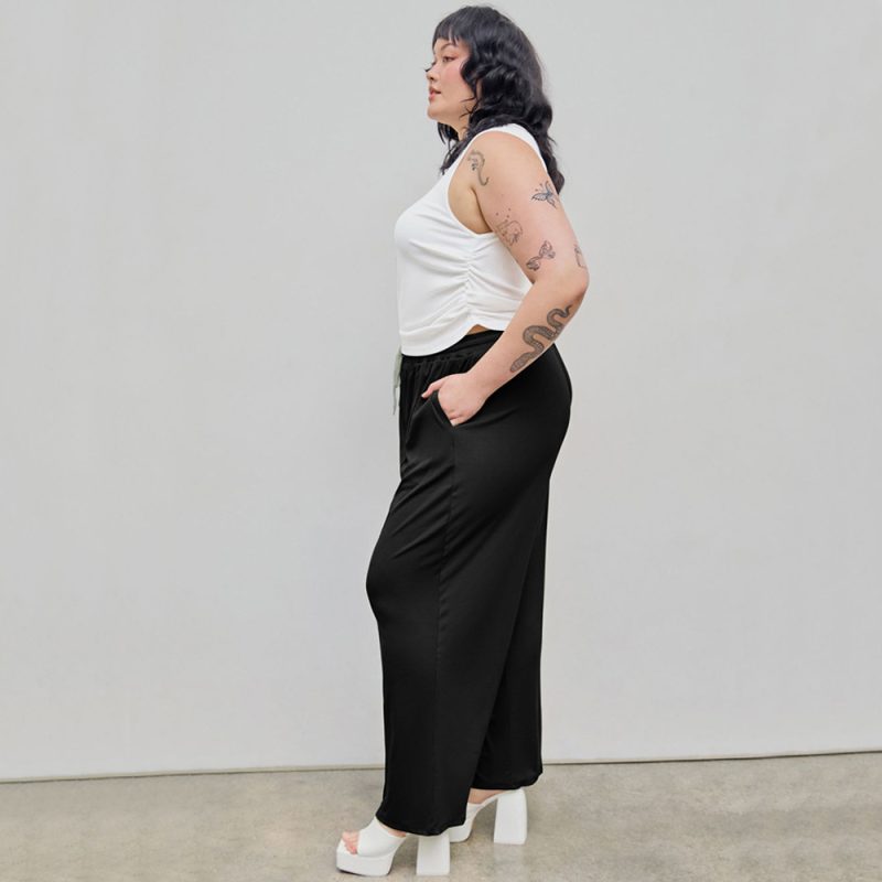 High Waist Straight Leg Pants for Plus Size Women - Image 3