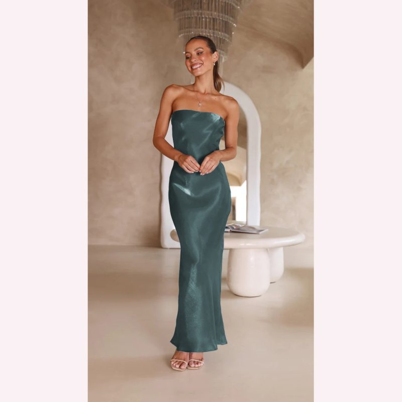 Bright Silk Bandeau Maxi Dress - Sexy Summer Style - Image 4