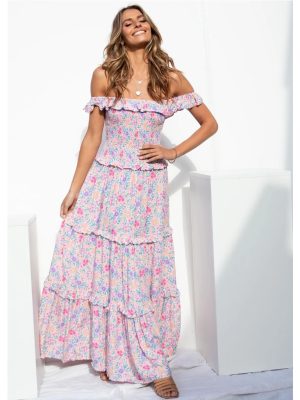 Fresh Floral Print Smocked Chest Dress