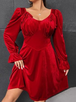 Plus Size Velvet Party Dress