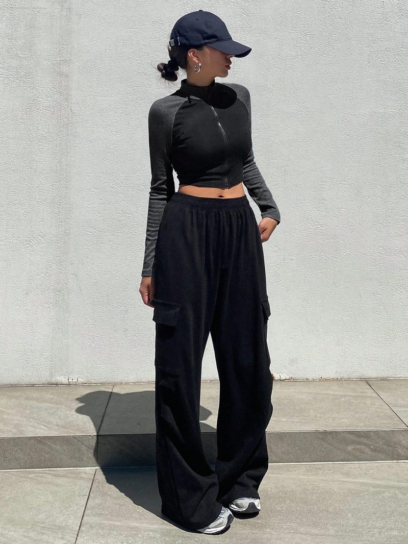 Trendy Cool Sexy Contrast Zip T-Shirt - Image 3