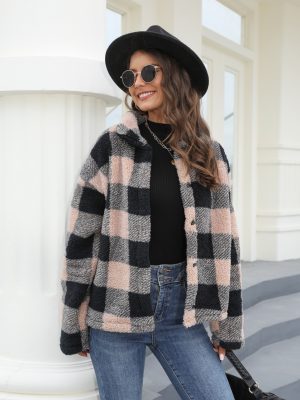 Thick Warm Plaid Jacket Women