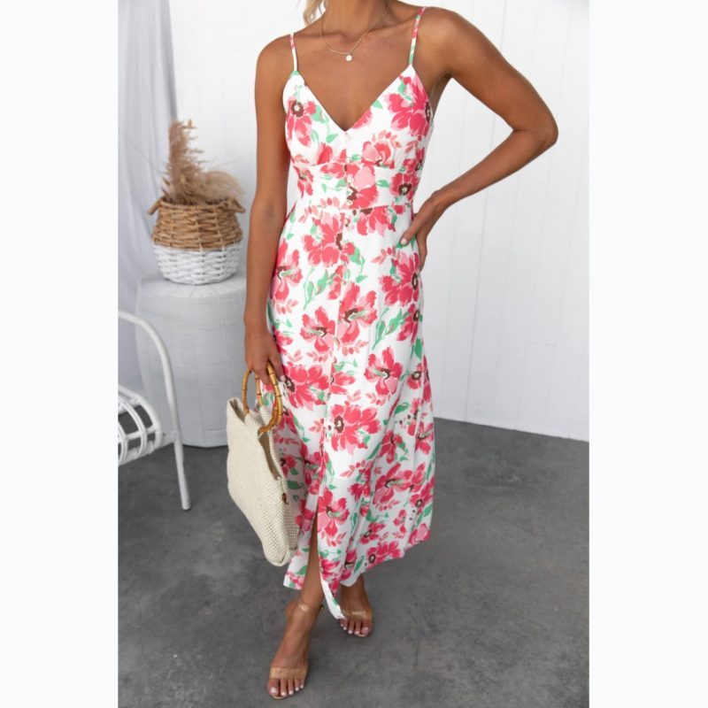 Vintage Floral Spaghetti-Strap Dress - Spring/Summer - Image 4