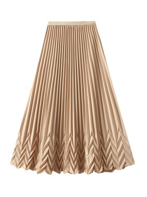 Summer Water Ripple Pleated Midi Skirt