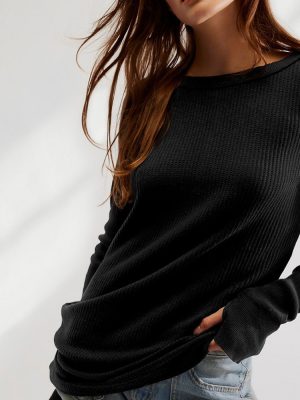 Casual Long Sleeve Round Neck Top