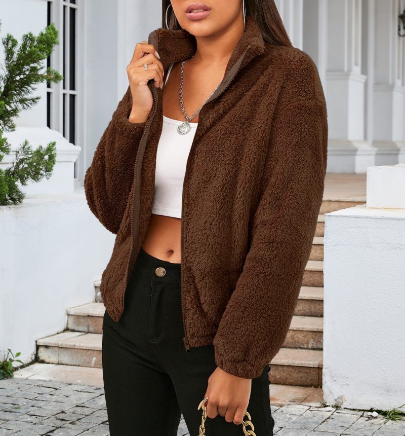Winter Plush Long Sleeve Cardigan - Image 4