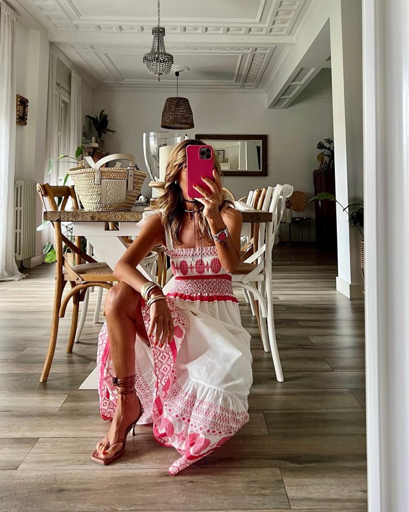 Lace Printing Bohemian Maxi Dress - Summer Sweet - Image 3