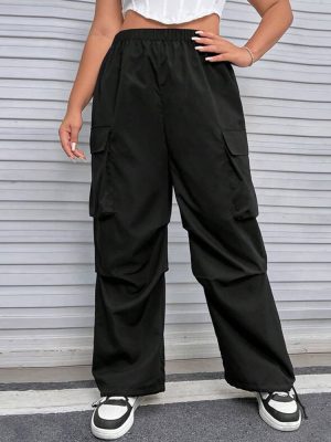 Plus Size Autumn Winter Elastic Waist Overalls