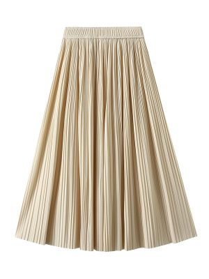 Spring Draping Effect Pleated Skirt