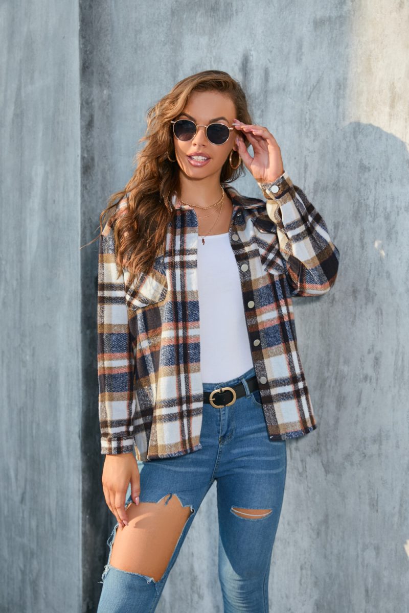 Flannel Plaid Long-Sleeve Shirt - Image 4