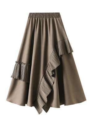 Spring Irregular Ruffled A-Line Skirt