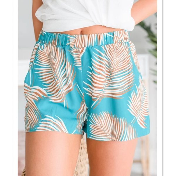 Printed Elastic Waist Casual Shorts - Summer - Image 3