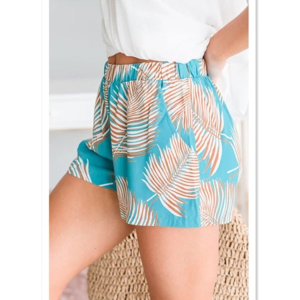 Printed Elastic Waist Casual Shorts - Summer - Image 4