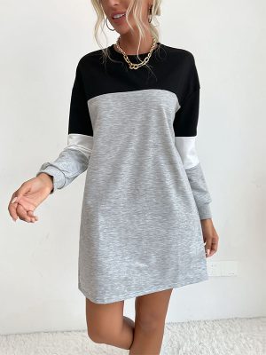 Chic Color-Block Sweater Dress