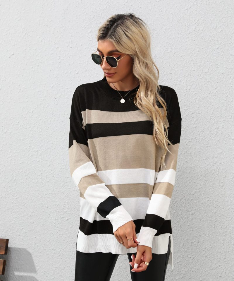 Autumn Women's Long Sleeve Color Matching Sweater - Image 4
