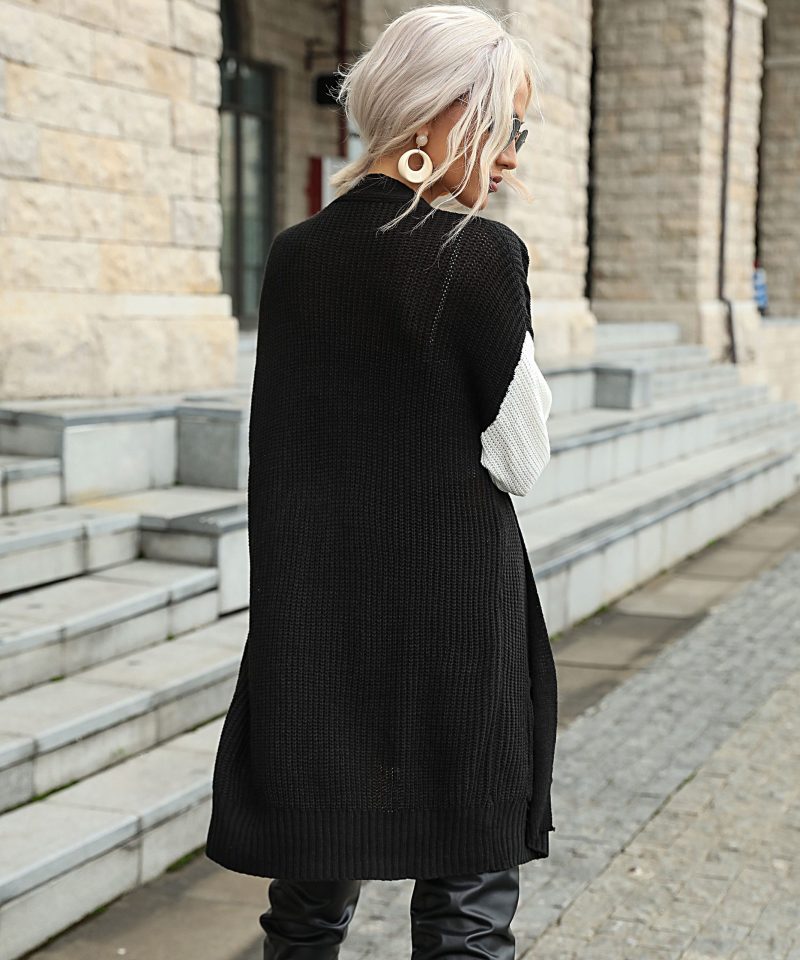 Autumn Women's Long Sleeve Color Matching Sweater Coat - Image 8