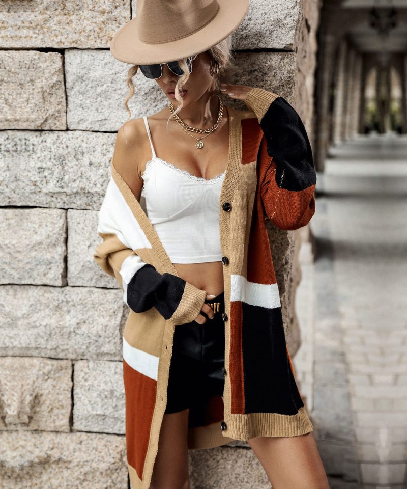 Autumn Women's Colorblock Sweater Coat - Image 3