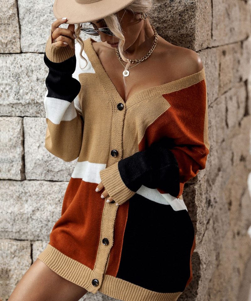 Autumn Women's Colorblock Sweater Coat - Image 6