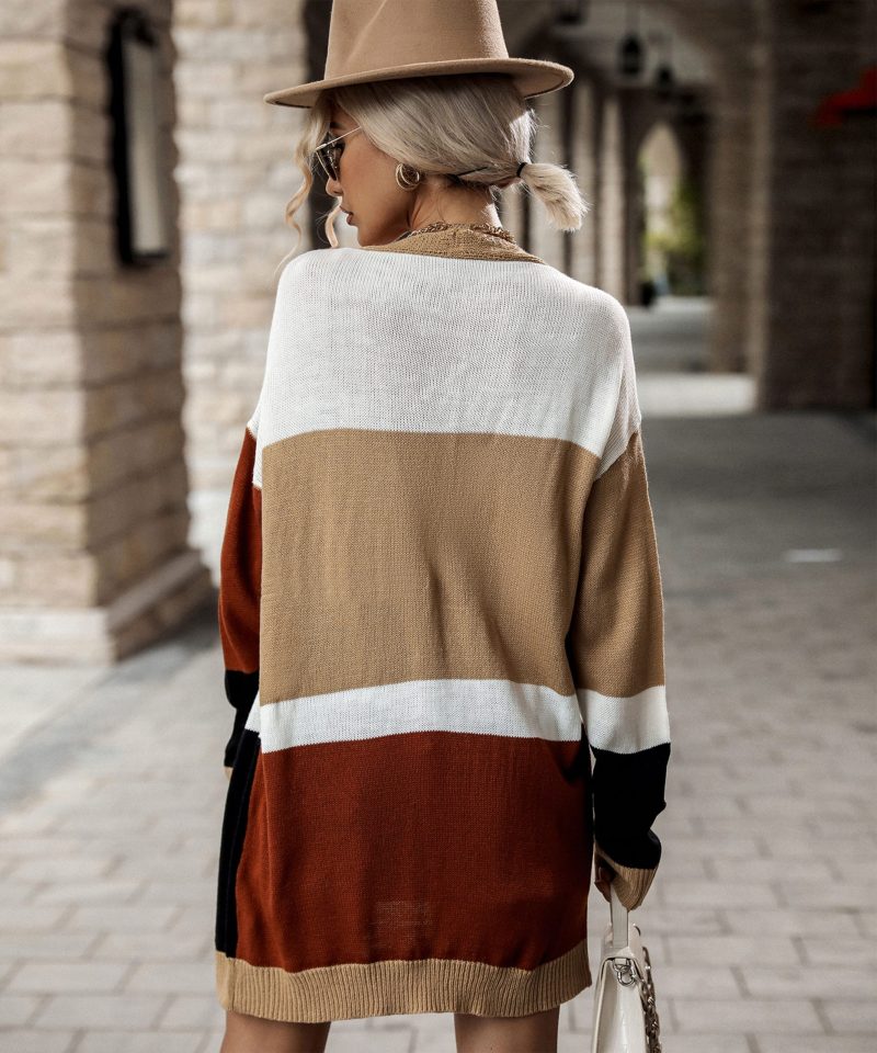 Autumn Women's Colorblock Sweater Coat - Image 7
