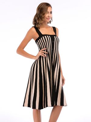 Elegant Striped Cami Dress – Summer Chic