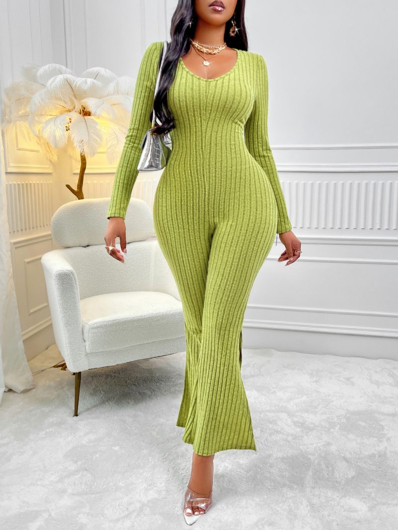 Chic and Sexy: Solid Color Long Sleeve Jumpsuit - Image 3
