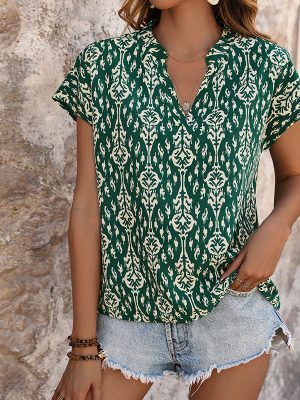 Ethnic Print Batwing Top – Summer Style