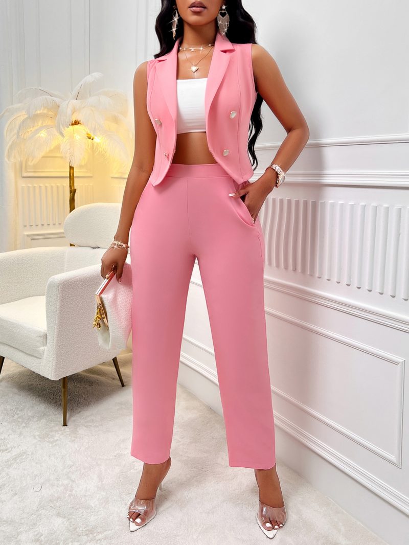 Sleeveless Vest Trousers Set - Summer - Image 4