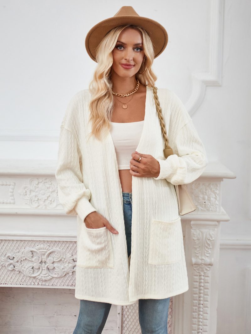 Casual Loose Mid-Length Stitched Cardigan for Autumn/Winter - Image 2