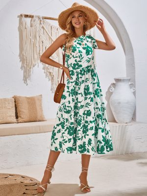 Strapless Lace-Up Maxi Dress – Summer