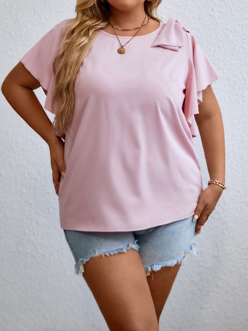 Loose Ruffle Sleeve Top - Summer Casual - Image 2
