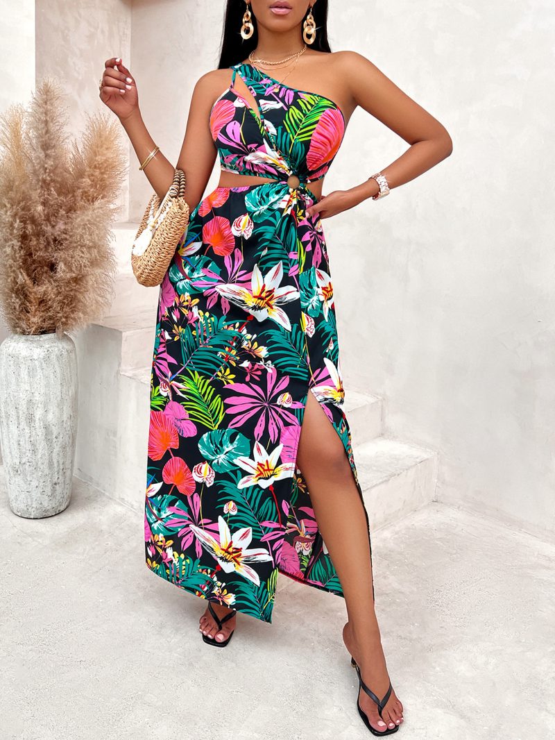 Floral Print Slit Dress - Summer Sexy Chic - Image 3