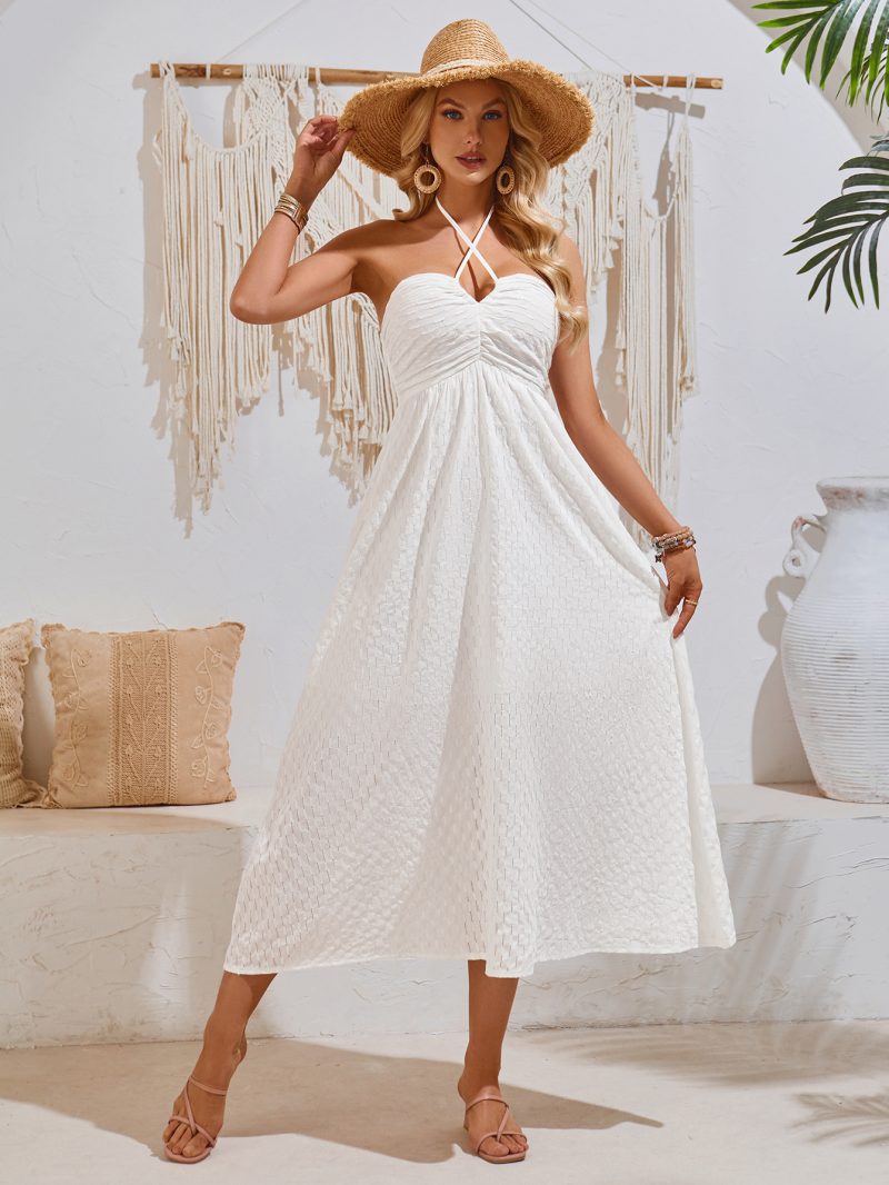 Fresh V-neck Halter Dress - Independent Design - Image 2