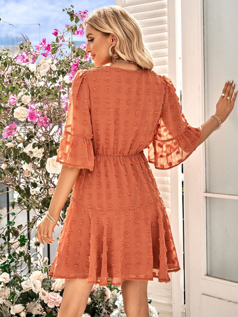 Chic & Comfy: V-Neck Short Sleeve Dress - Image 2