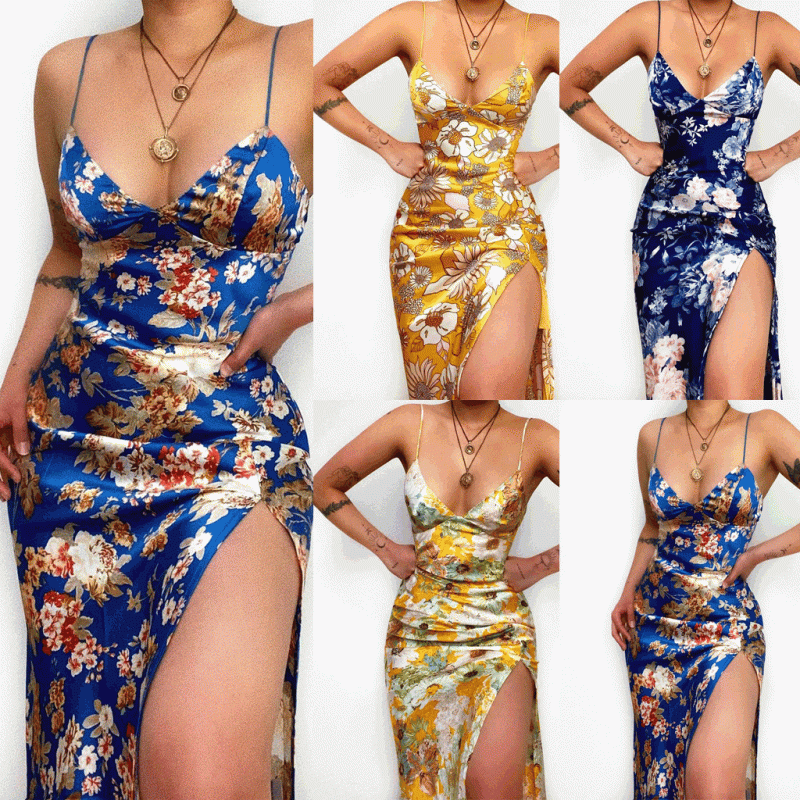 Floral Digital Print Slim Strap Dress - Spring/Summer - Image 5