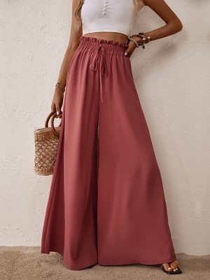 Solid Color Wide Leg Pants – Summer Comfort