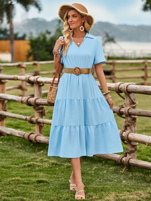 Sunshine Lace-up Dress – Casual Summer Women