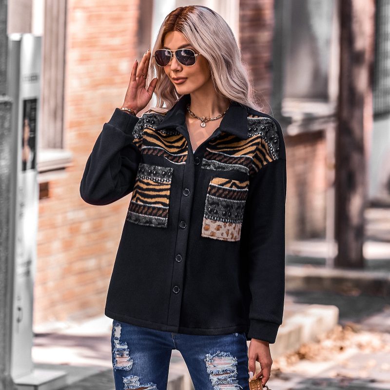 Stitching Baggy Coat Shacket - Women's Autumn/Winter Top - Image 3