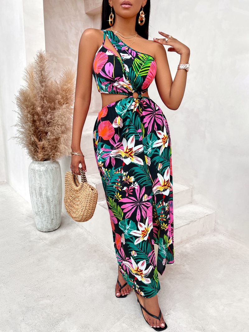 Floral Print Slit Dress - Summer Sexy Chic - Image 4