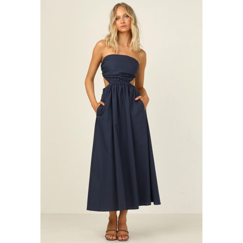 Maxi Strapless Chest-Wrapped Dress - Spring/Summer - Image 3