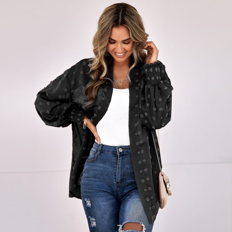 Solid Color Chiffon Cardigan - Casual Women's Clothing - Image 4